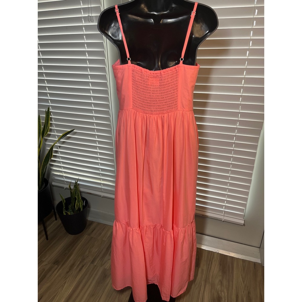 Universal Thread Maxi Sundress Womens‎ Small Coral Tiered Pockets Boho Dress - Picture 3 of 9